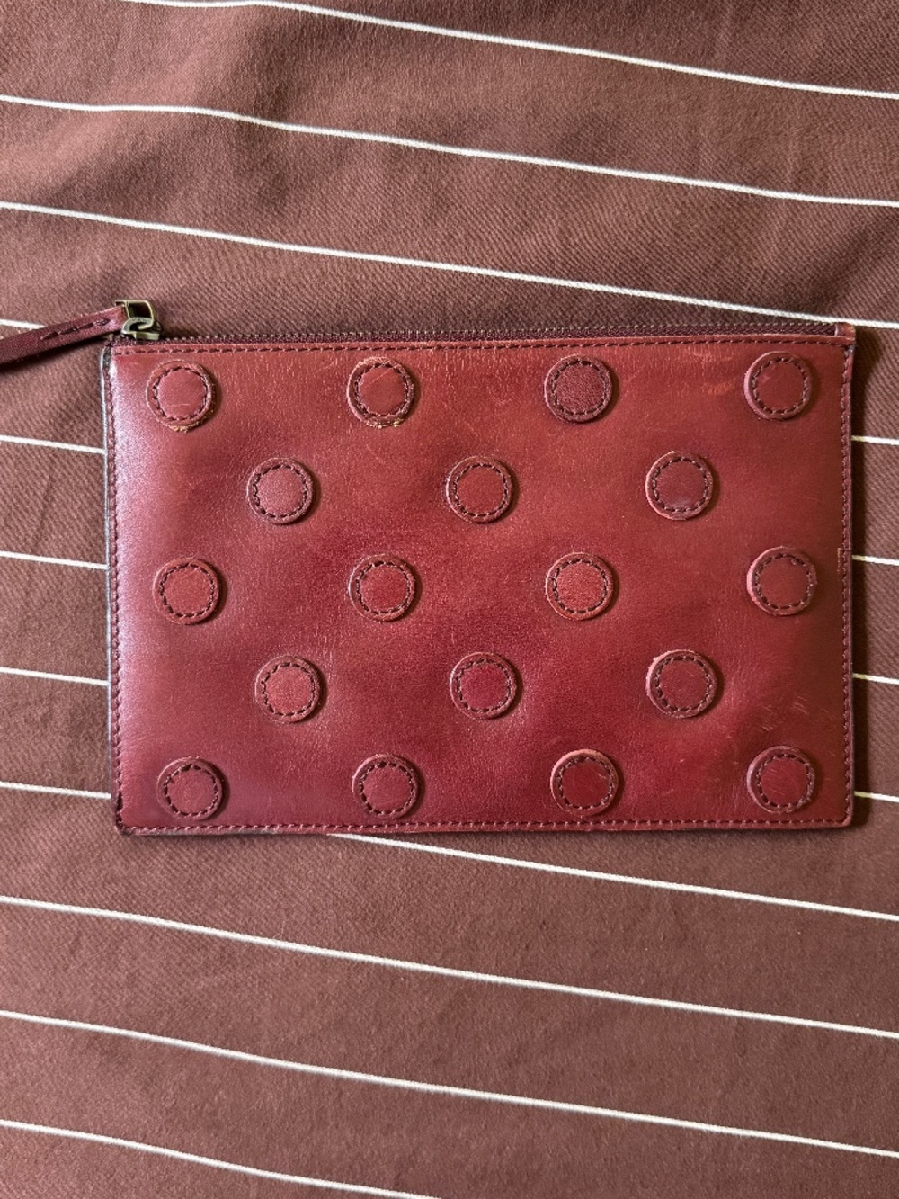 Madewell Genuine Leather Polka Dot Pouch